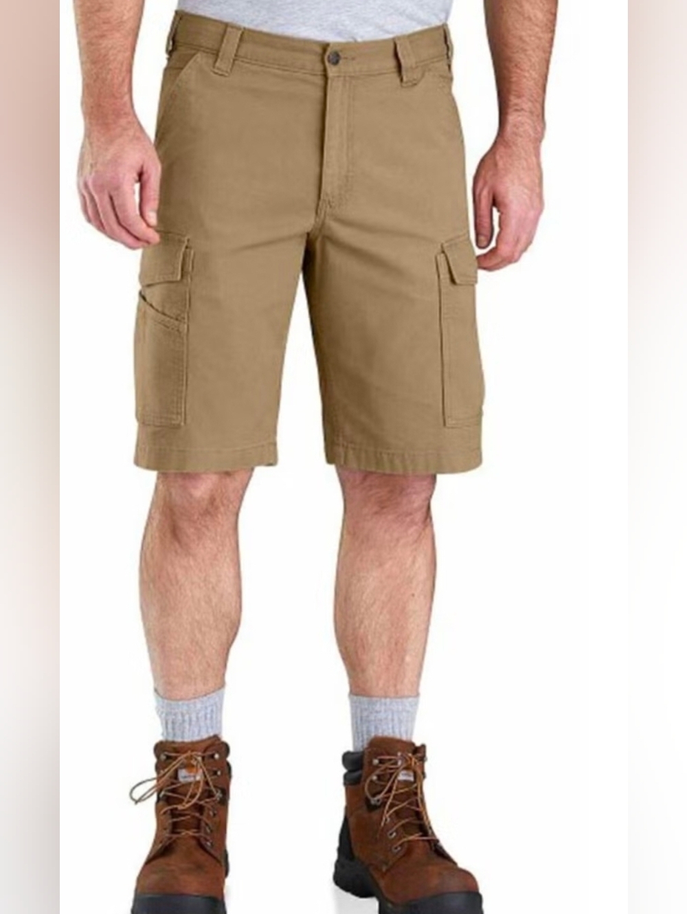 NWT Carhartt Rugged Flex Relaxed Fit Canvas Cargo Work Short Tan Khaki Size 44